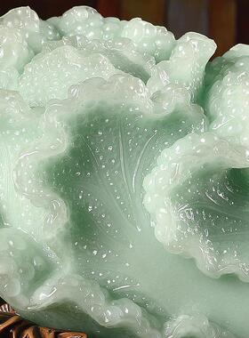 百财招来玉品白菜摆件中式客厅酒柜玄招财装BJ202009饰关店铺开