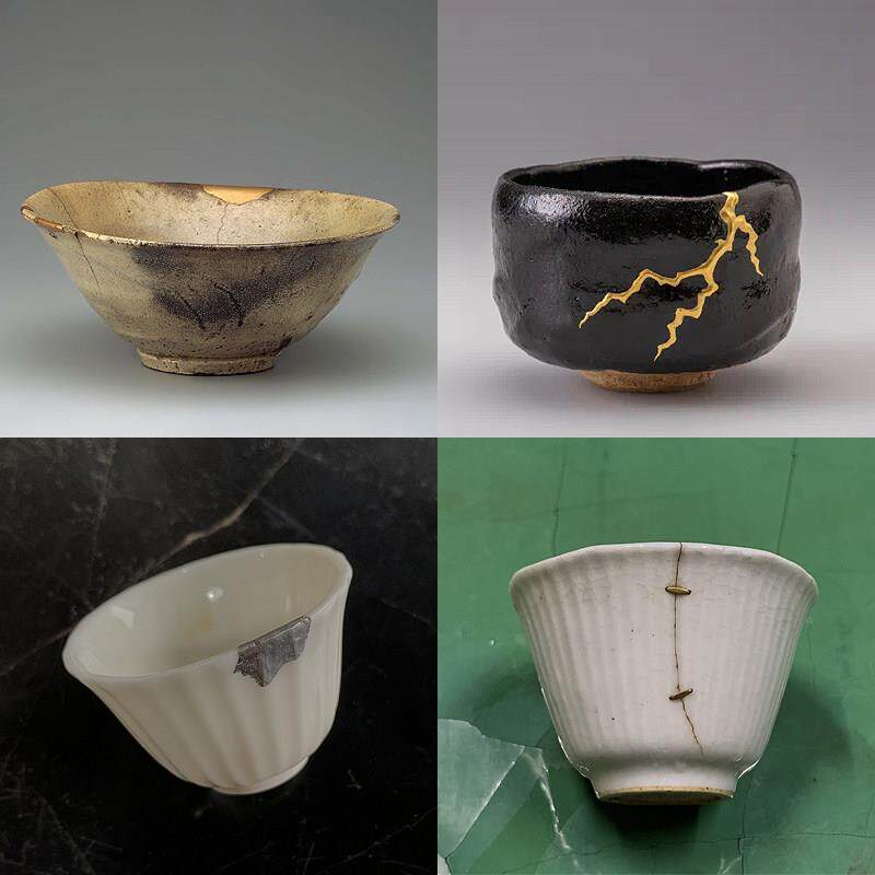 金缮修覆器紫砂大壶瓷茶杯茶壶盖碗陶缺口瓷修补裂缝金缮修覆焗瓷