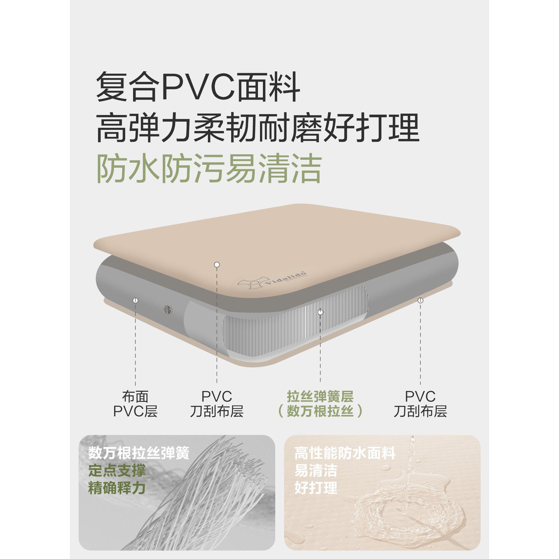 高维达利梦恬0户多梦恬睡外露营PVC拉丝加充气床垫弹丝垫打地铺气