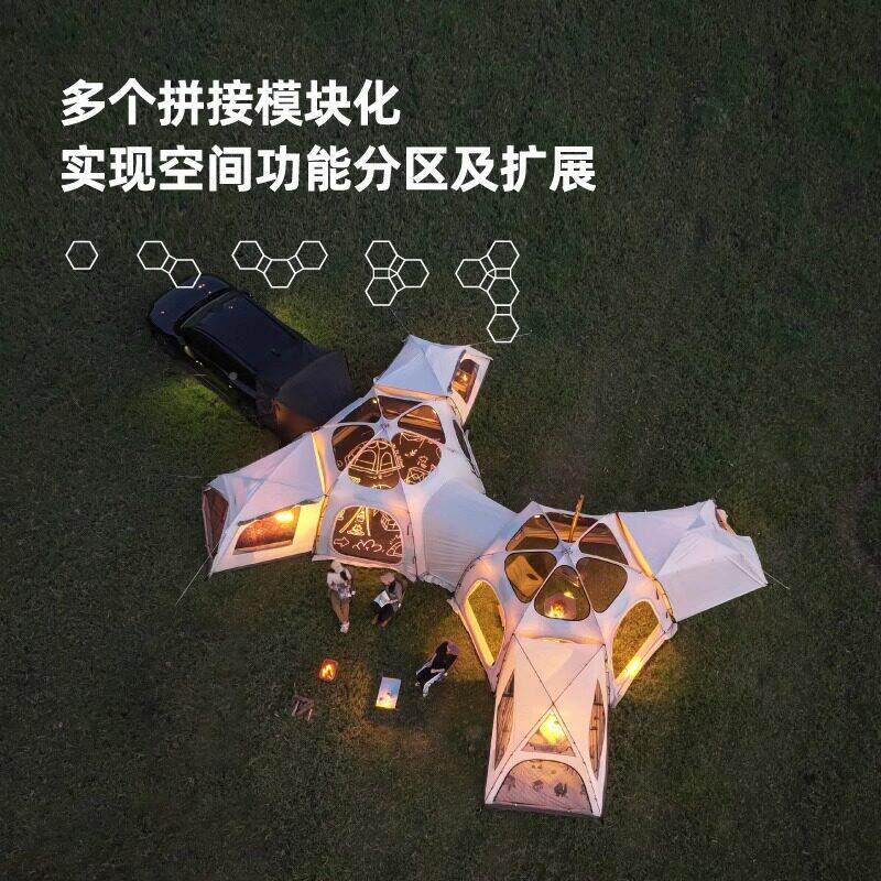 脊户叠外露野营车山过夜客厅便携JBY式折防雨尾加厚专业帐蓬