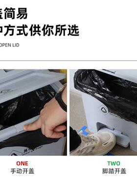 医疗废物DOT垃S圾AB黄色手院按脚踏两用治疗车侧挂桶带桶盖医6S管