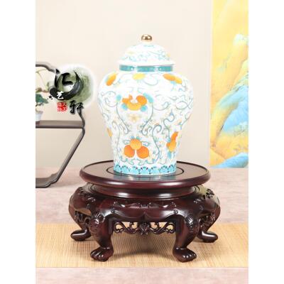 彷实木非洲花梨古脚几中国虎风黑松盆景展示木托花瓶缸加鱼高MHC