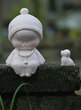 创意中手工瓷人式物和尚桌面摆件小客厅书房办公室KYZ装小饰品摆