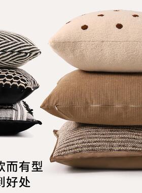 欧风高端沙发抱枕套含芯客ALT-YWLX厅轻奢高级感腰棕枕色条纹不靠
