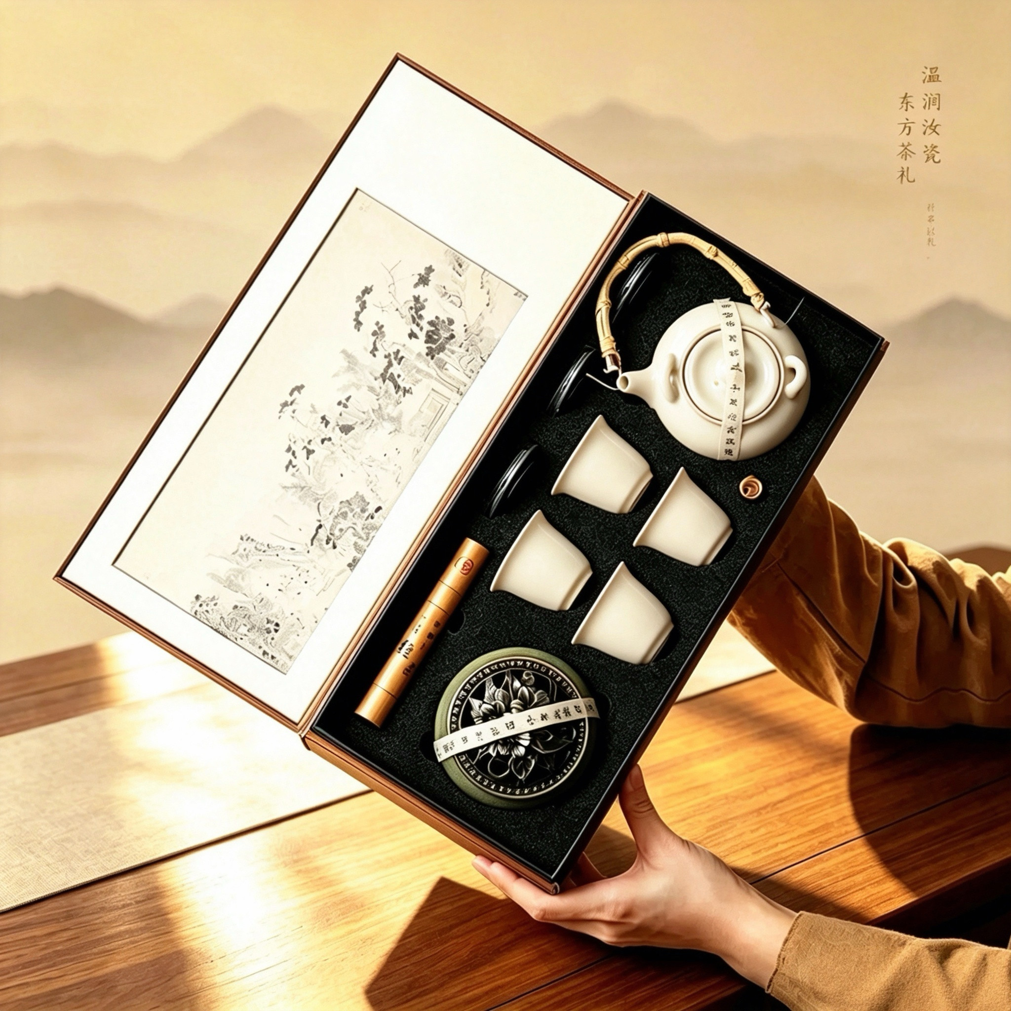 汝窑茶具套装礼盒公司周年庆活动实用礼品高档商务伴手礼定制logo
