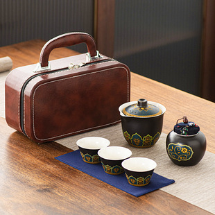 家用户外式 旅行功夫茶具套装 泡茶壶茶杯小套活动企业开业礼品