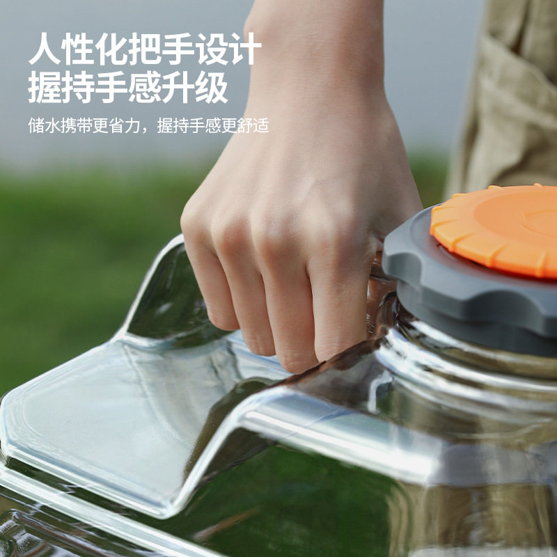 亚冠露营桶家用塑料户外水桶储水用纯净食品级pc带水龙头纯净水桶