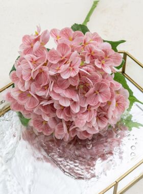 过胶手感绣球花仿真花假