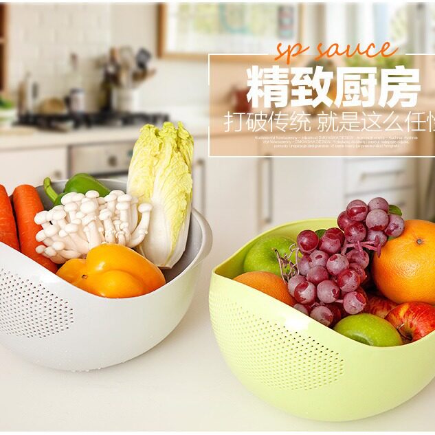 加厚厨房淘米器 洗米筛淘米盆塑料沥水洗菜篮 多功能洗菜筐大小号