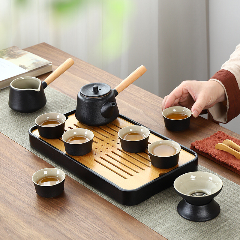 日式旅行功夫茶具小套装家用简约泡茶壶陶瓷茶杯户外茶盘户外