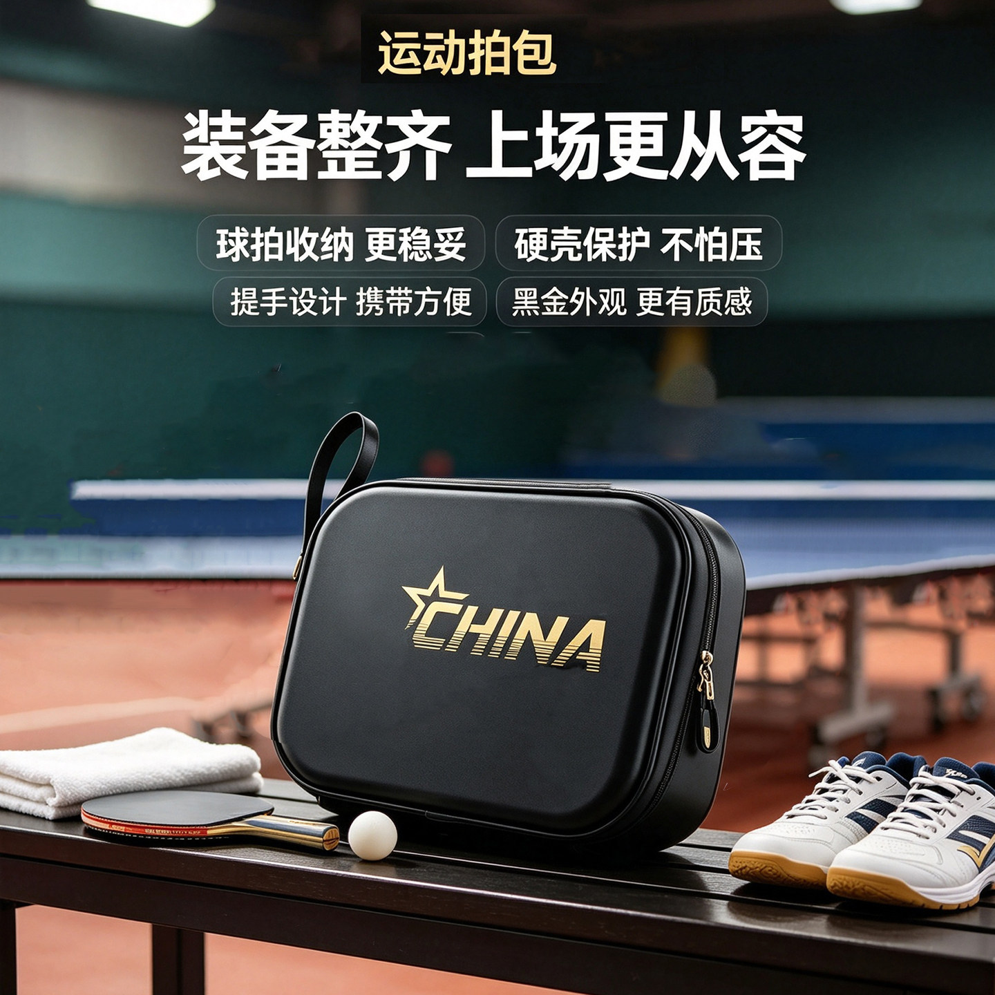 李宁2026硬质乒乓球拍套大容量