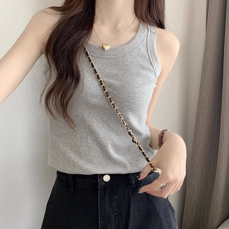 带胸垫春夏季工字吊带防走光小背心女西装内搭外穿遮副乳打底上衣
