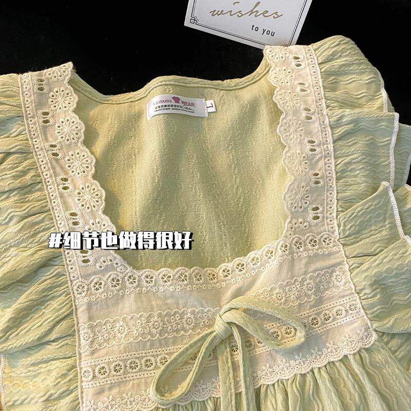 自带胸垫一体睡衣女款纯棉长袖春秋季2025年新款公主风甜美家居服