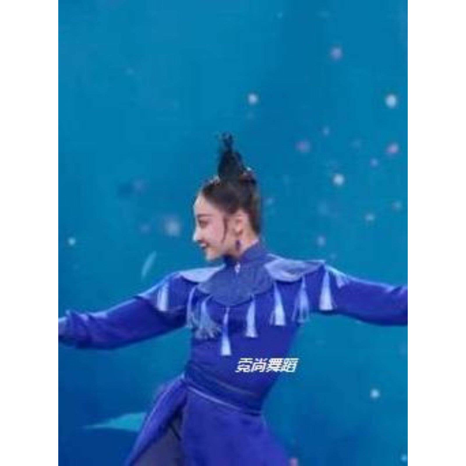 古典舞满庭芳华国色香群青女子艺考独舞蓝感舞台演出舞蹈服装定制