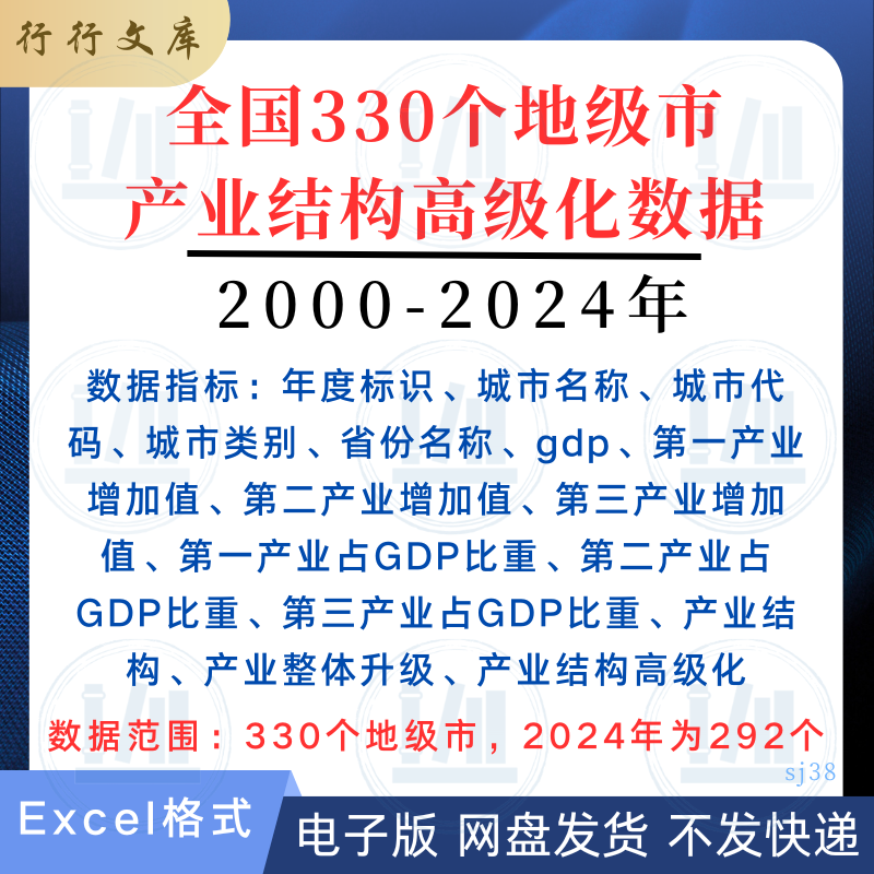 2000-2024年全国地级市产业结构高级化一二三增加值占比重GDP数据