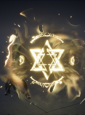 UE5.2金黄色魔法阵能量球爆炸魔法书攻击技能特效ARPGVFXPack02