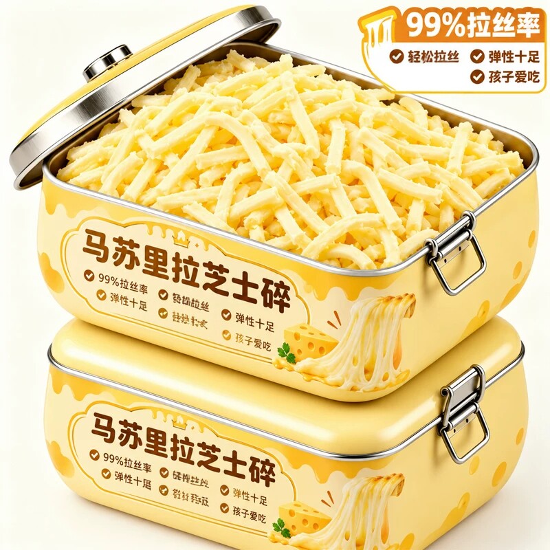 芝士碎马苏里拉官方旗舰店拉丝家用儿童真原料奶酪商用自制披萨用