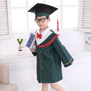 毕业礼服毕业袍博士帽小学生学士服男 儿博士童服幼儿园毕业照 包邮