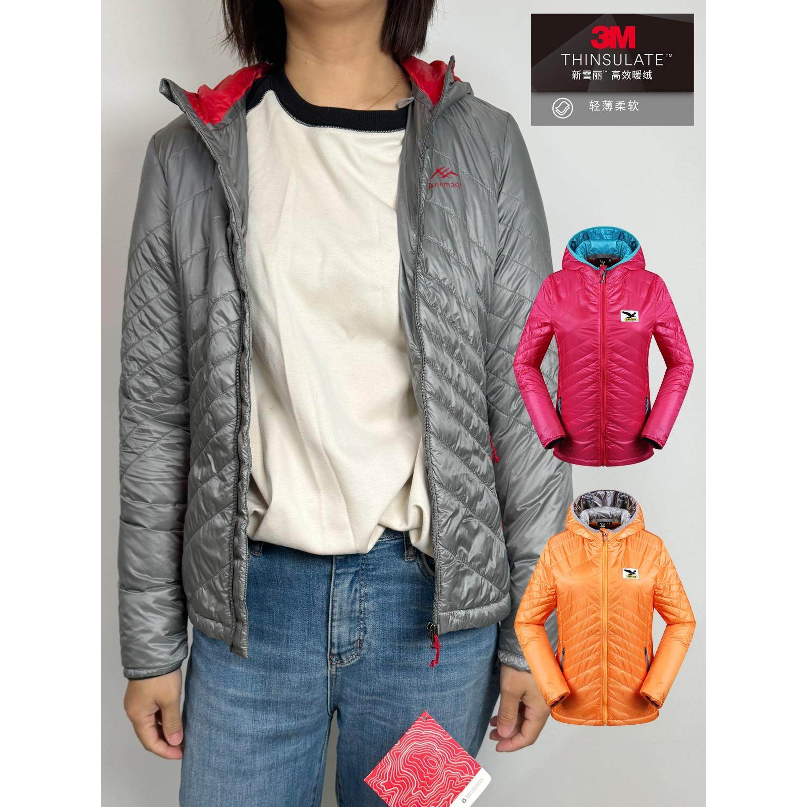 女士春秋轻薄棉衣轻量保暖连帽棉服m新雪丽暖绒超轻面料防风