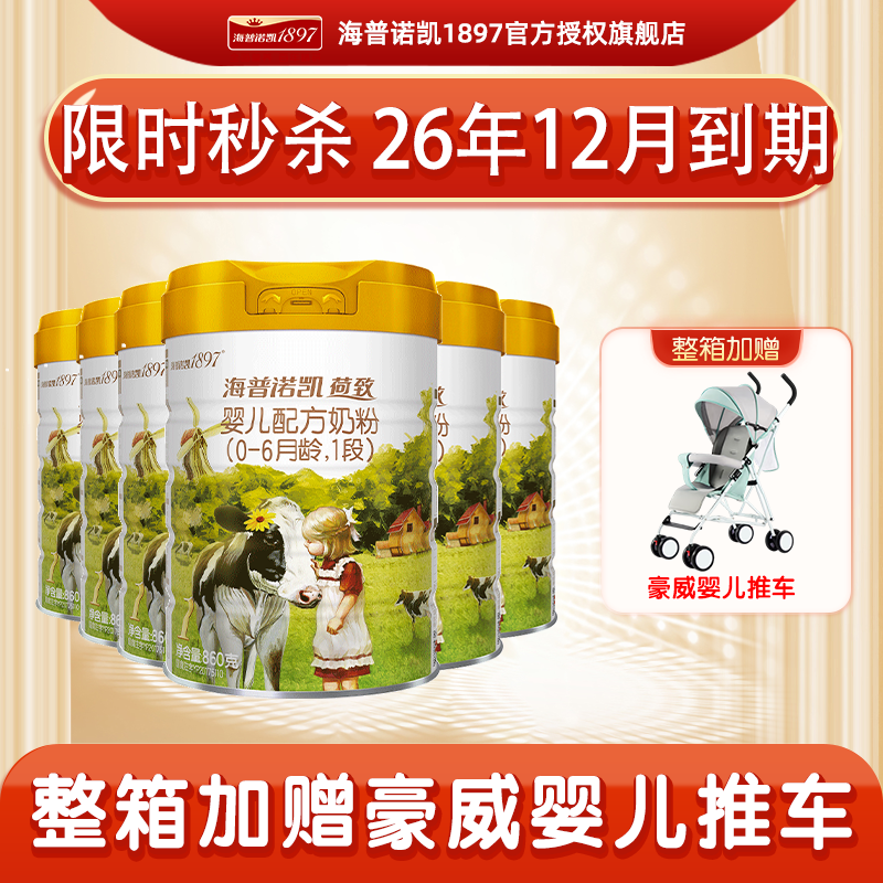 买6罐送2同品】荷致1段860克*6罐