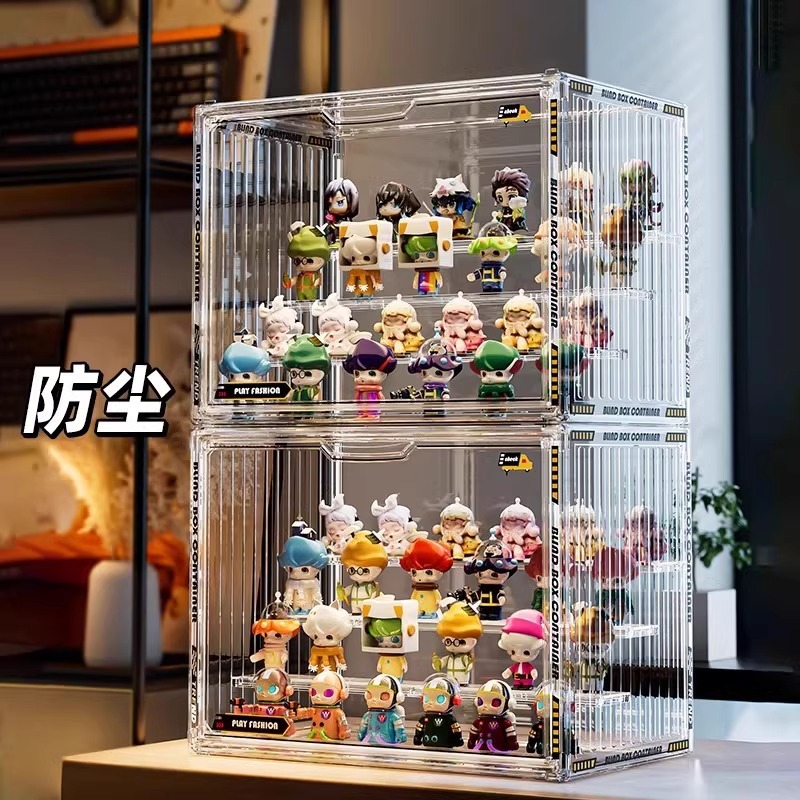 手办展示柜透明防尘泡玛特