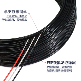 0.5平方单支电器内部导线耐高温 单芯铁氟龙镀银线30 28AWG0.12