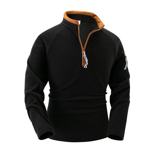 Stand up collar half zip long sleeved sweatshirt立领长袖卫衣
