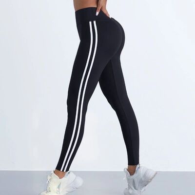 Tight high waisted bottom cropped pants 紧身高腰打底九分裤女