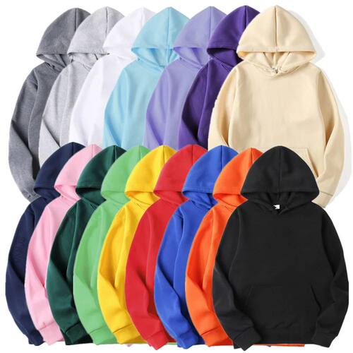 long sleeved couple with fleece hoodie纯色长袖情侣加绒连帽衫