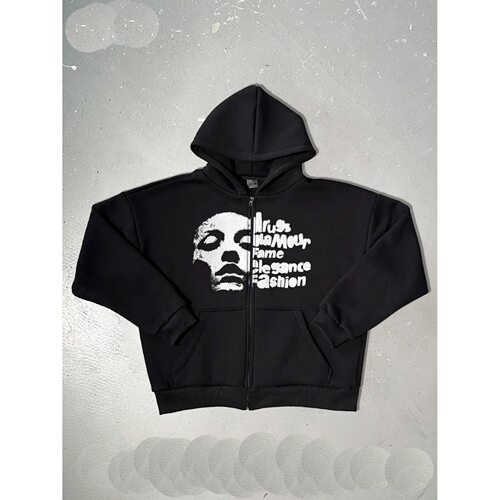 复古印花套头外套拉链上衣printed pullover jacket zipper top