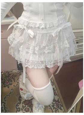 white black skirt lace skirt women蕾丝蓬蓬裙短裙蓬松裙子女式