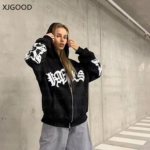 男女Y2K美式 hoodie2025秋冬新款 嘻哈拉链卫衣上衣外套 jacket zip