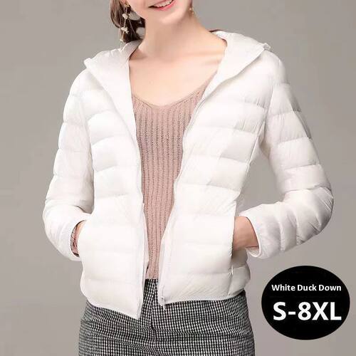Standing collar hooded cotton jacket women修身立领连帽棉衣女