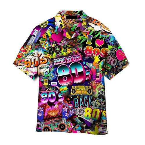 3D digital printed loose fitting shirt top3D数码印花宽松衬衫