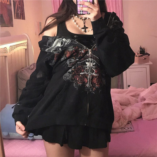 宽松卫衣开衫拉链外套 Loose sweatshirt cardigan zipper jacket