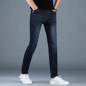 男士 男裤 春夏新款 小脚长裤 潮牌潮流蓝色高端休闲修身 欧洲站牛仔裤