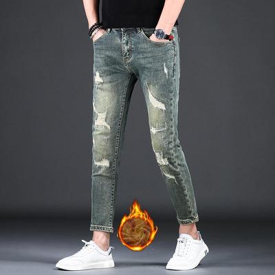 九分裤抓绒保暖男裤子