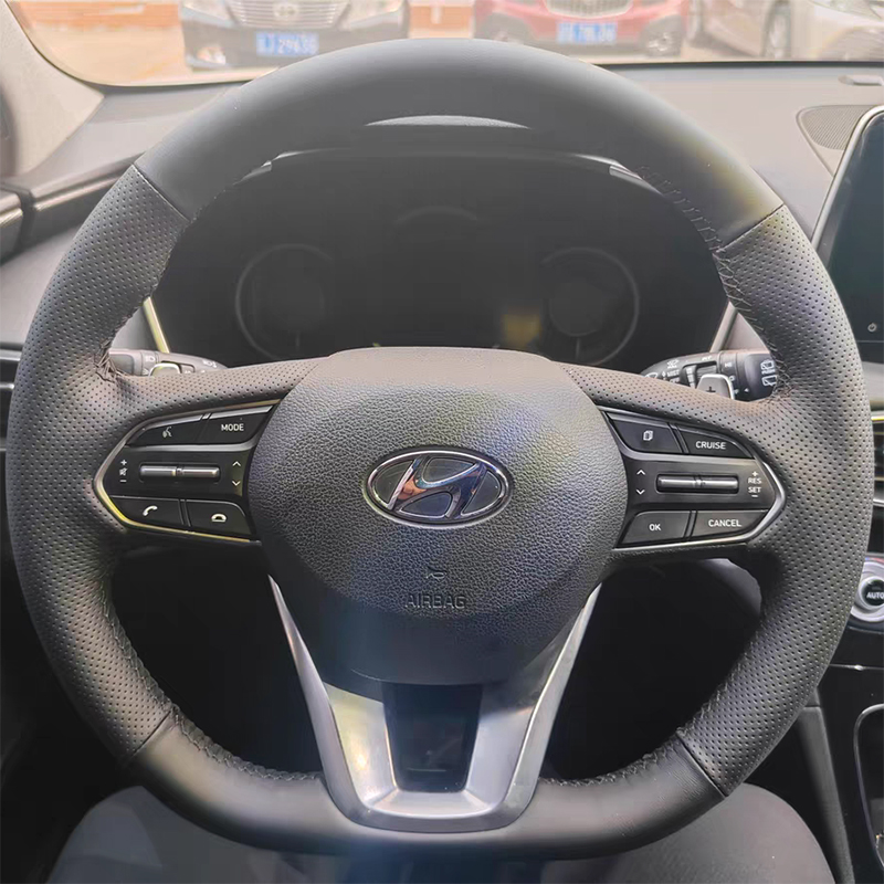 现代胜达真皮专车专用方向盘套