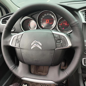 内饰 雪铁龙C4L方向盘套真皮把套手缝专车专用全包款 适用于13 18款