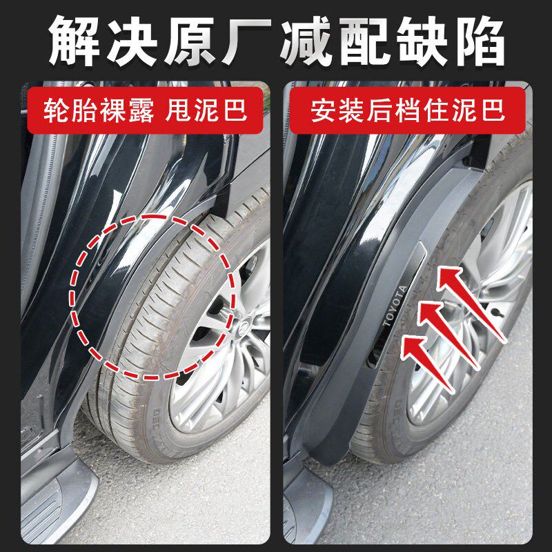 速发适用21-26丰田汉兰达陆放四轮挡泥板内衬挡泥板后轮轮眉挡水