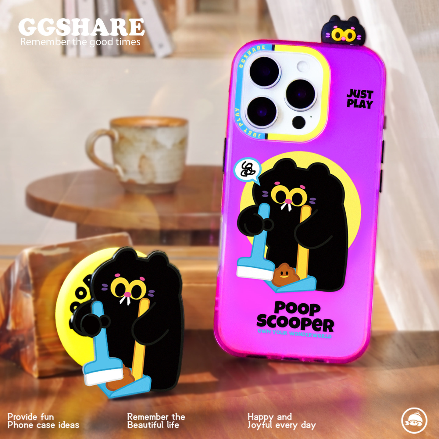 GGSHARE寄居蟹铲屎官18promax手机壳防摔 适用苹果iPhone17保护套16新款2026原创设计15磁吸支架超好看手腕绳