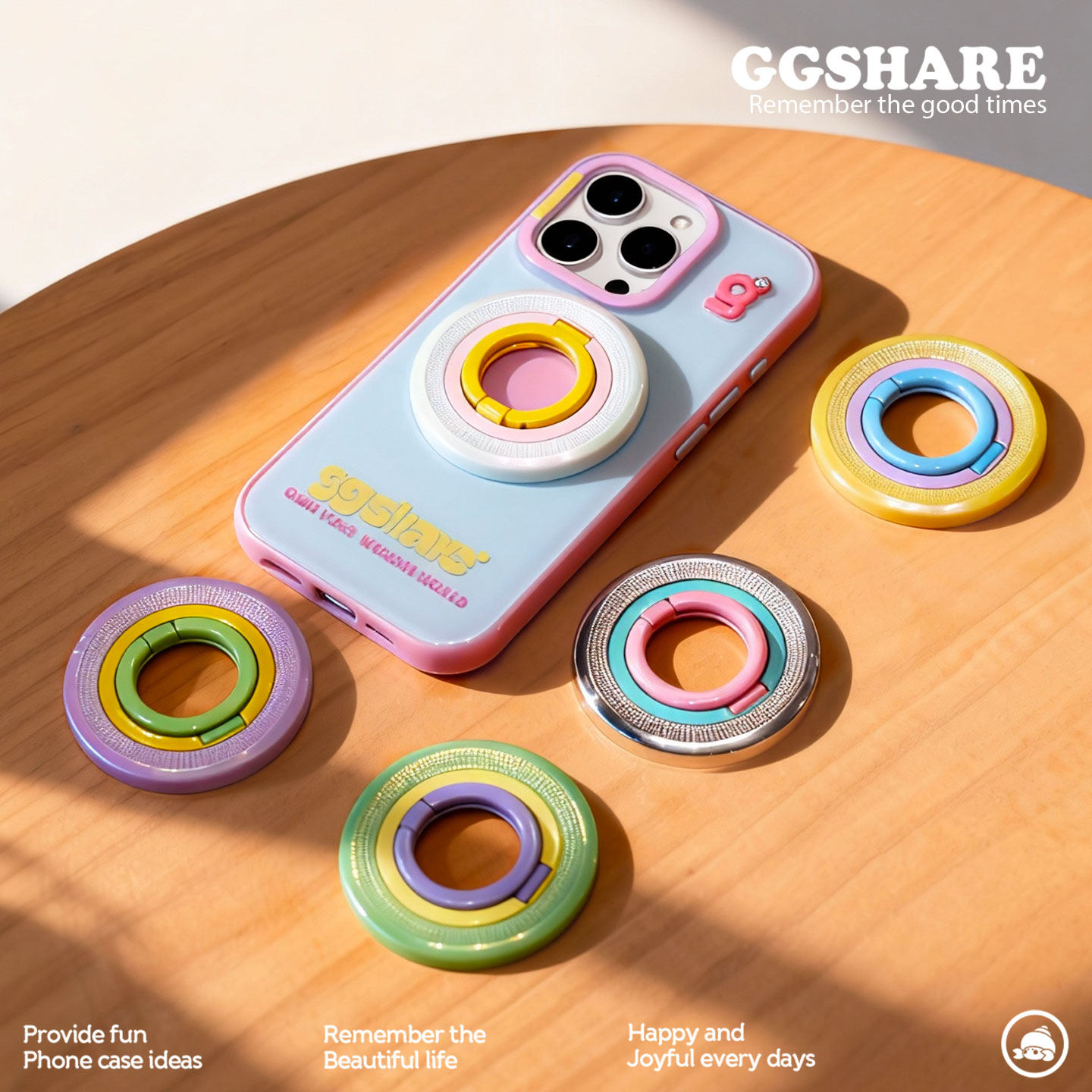 GGSHARE寄居蟹圈圈磁吸手机支架新款桌面360度无极旋转可折