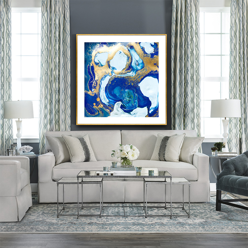 速发沙发背景墙装饰画简约轻奢大幅客厅大尺寸挂画创意晶瓷画图片