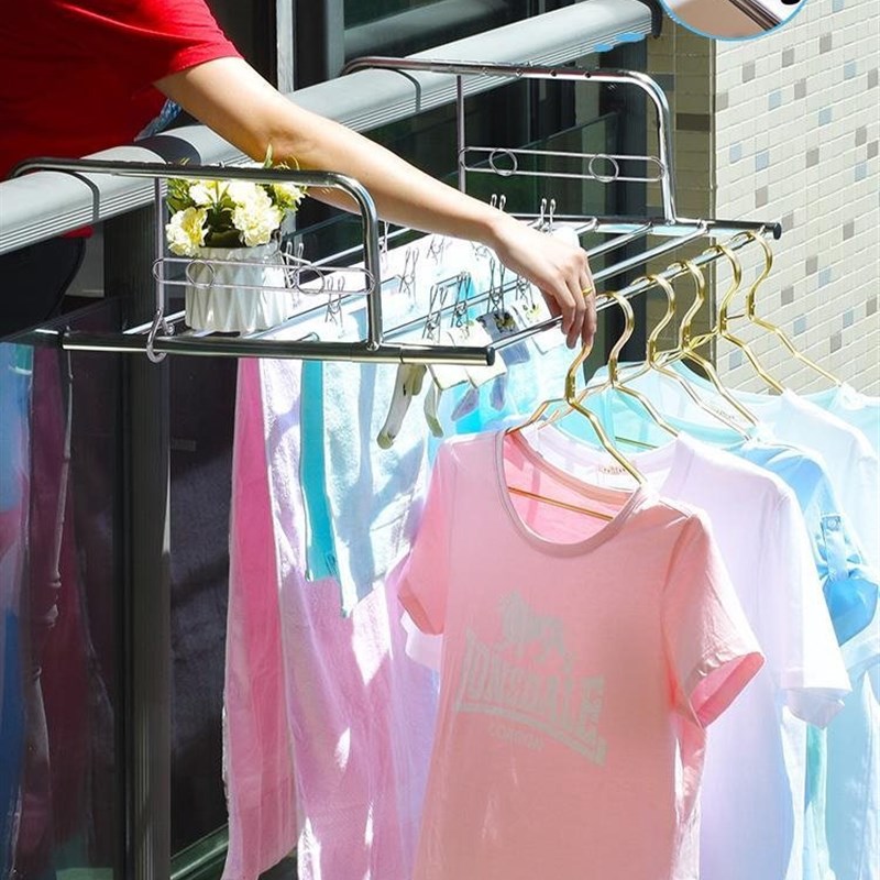 速发台封闭神杆不锈钢管衣晾衣器无台晾子架台外可挂鞋架收纳