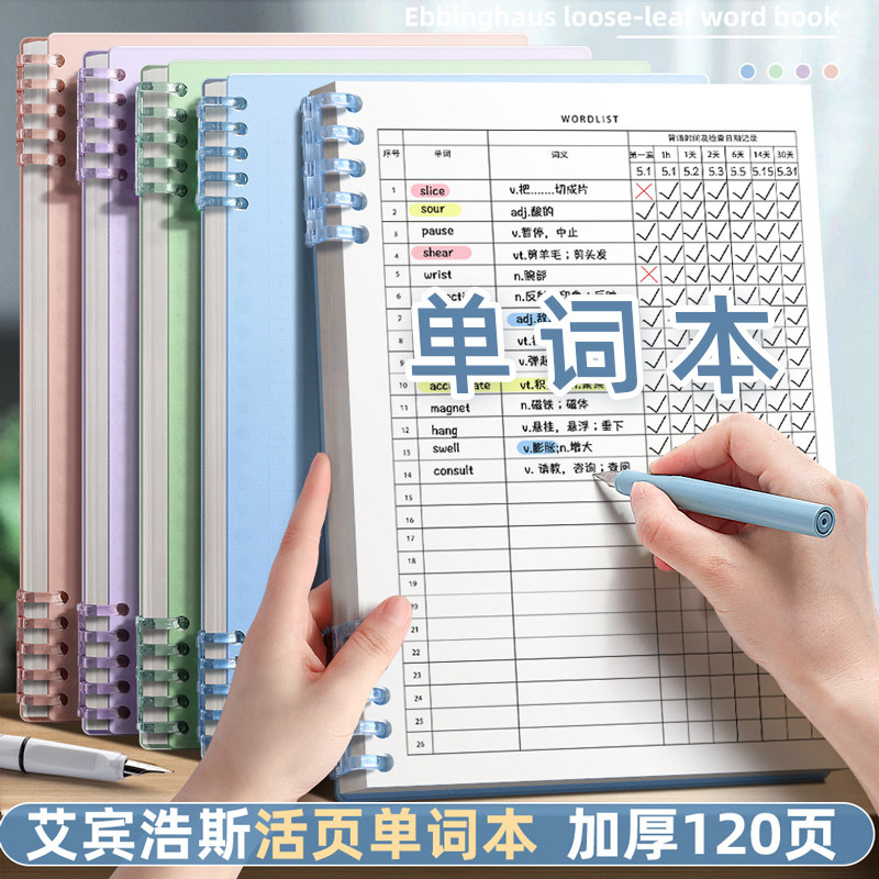 速发艾宾浩斯英语单词本记忆本遗忘记忆曲线背单词复习计划表大学