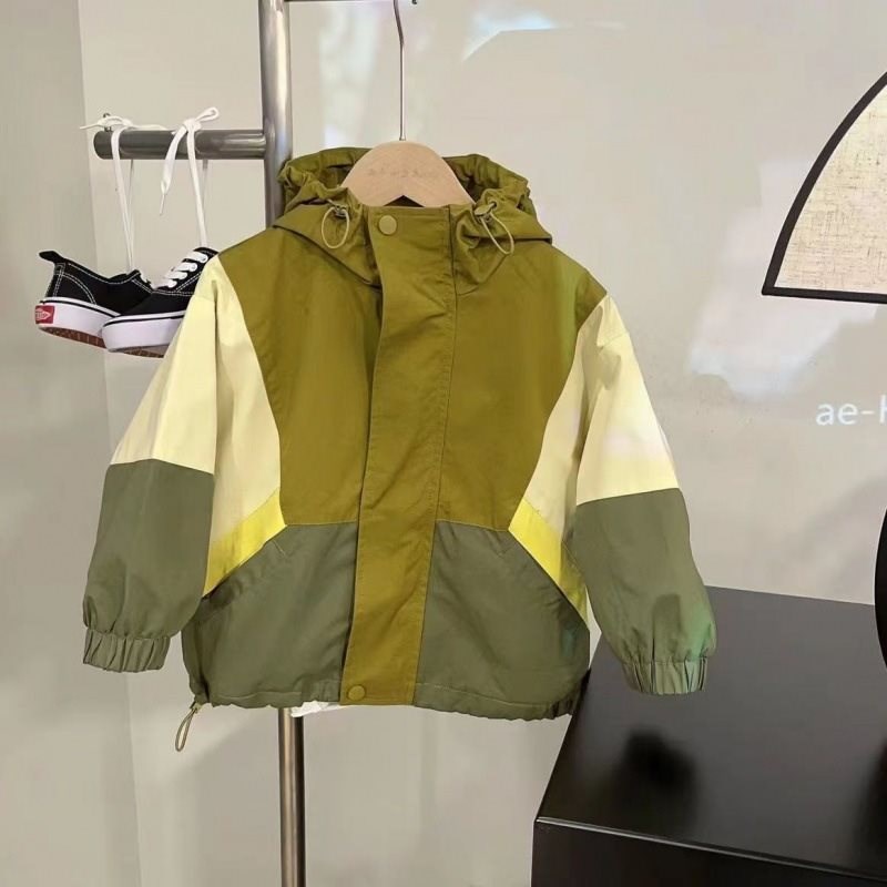 速发男童外套春夏儿童2025春季新款韩版拼色夹克中性运动撞色上衣