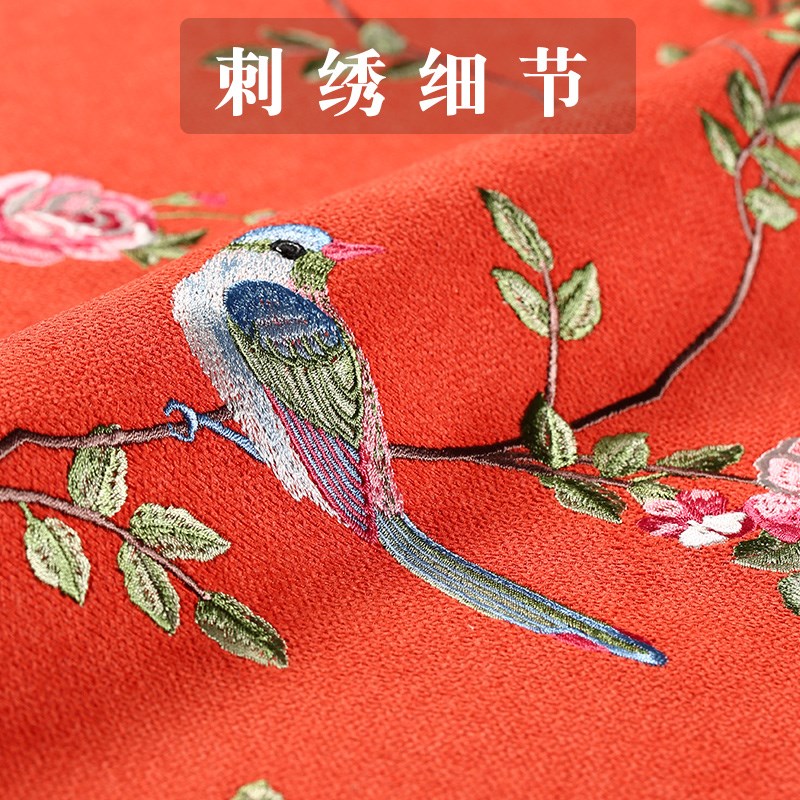 速发红色床头柜盖布结婚喜庆新中式茶几桌布茶台装饰垫布长条盖巾