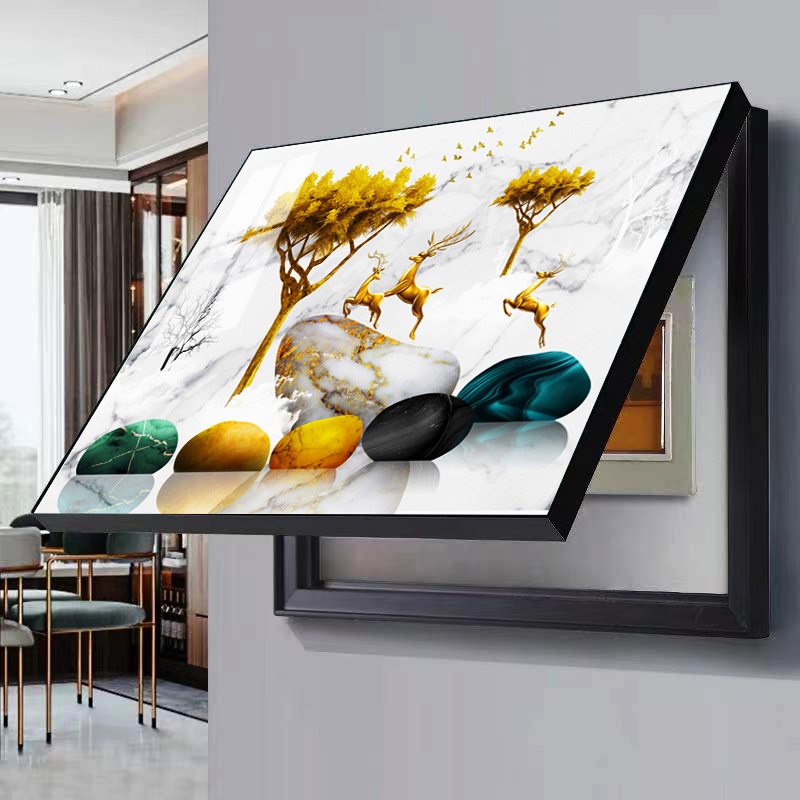速发电表箱装饰画简约免打孔挂画遮挡艺术画安装来图壁画图片