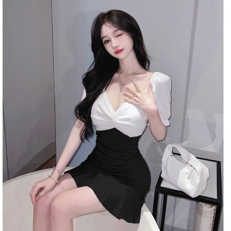 速发性感夜店小个子装甜美气质超仙鱼尾臀肩裙低胸露包连衣裙
