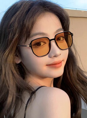 速发茶色复古防显进藏尚镜202新款晒脸小防紫外线时墨太